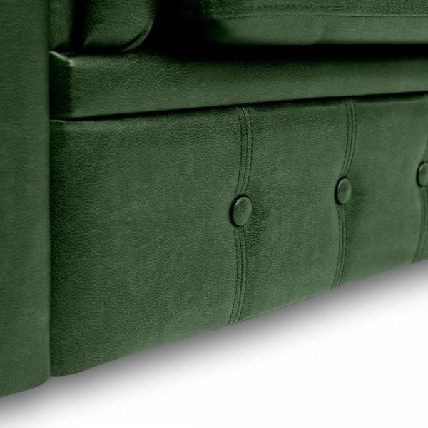 Диван "Честерфилд" 2х местный, экокожа, темно-зеленый