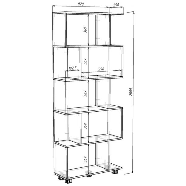 Стеллаж Альянс 4, 820х290х2000, Бодега светлый