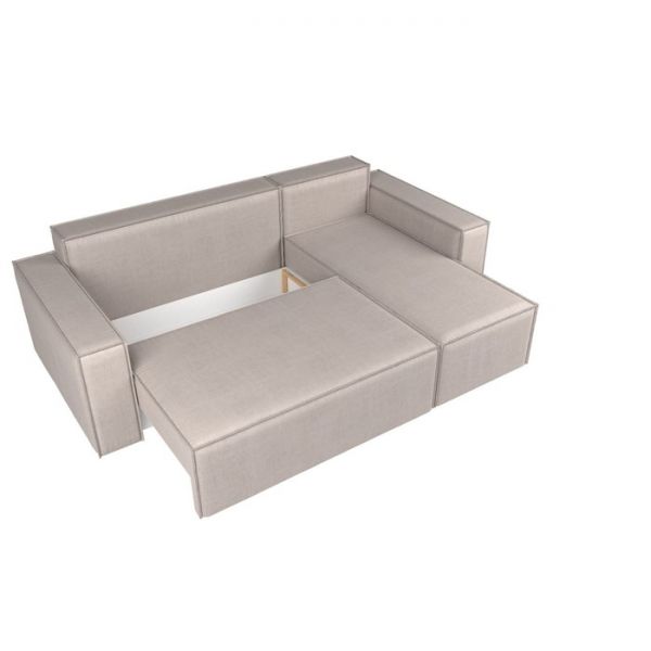 Угловой диван «Куба», механизм еврокнижка, рогожка, цвет бежевый