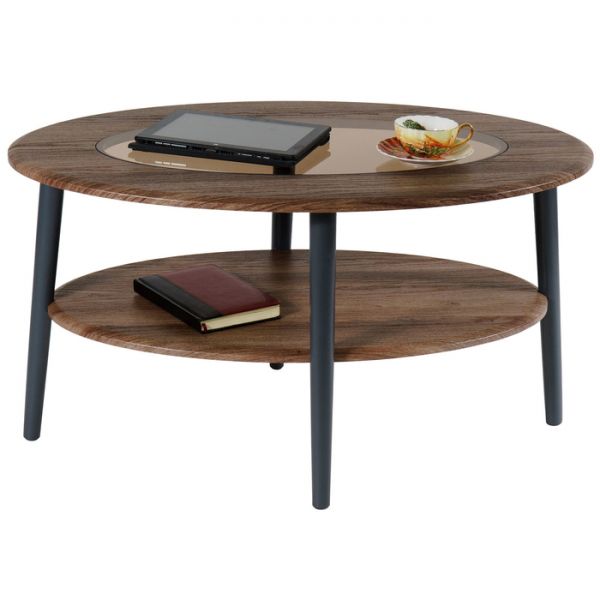 Стол журнальный «Эль», со стеклом сжс-01, 900 ? 600 ? 480 мм, цвет дуб сонома