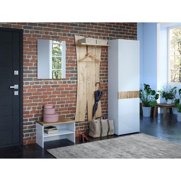 Вешалка настенная с полкой Сахара 690х300х1800 дуб ватан