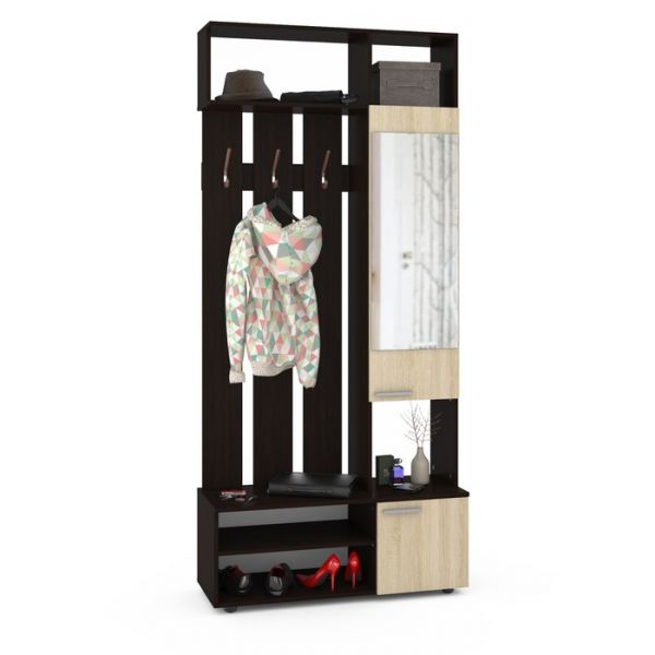 Прихожая Милан, 1000х362х2200, Венге/Дуб сонома