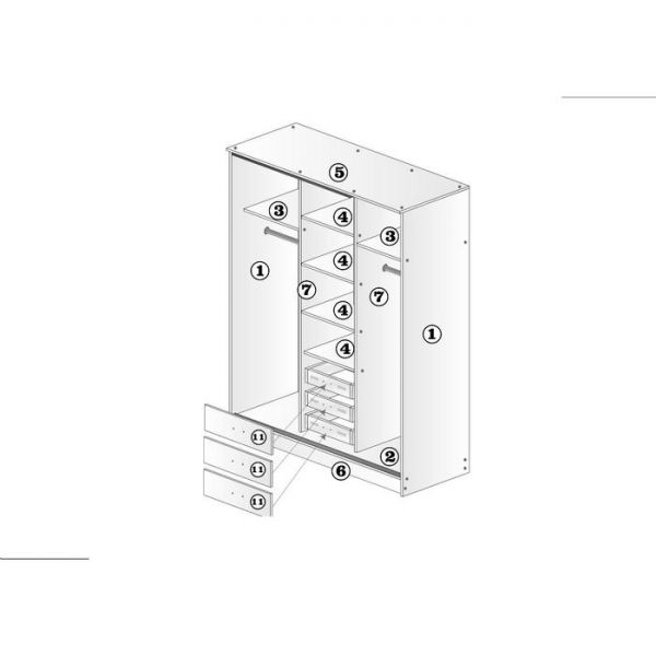 Шкаф-купе Маэстро 1700х610х2200 белый