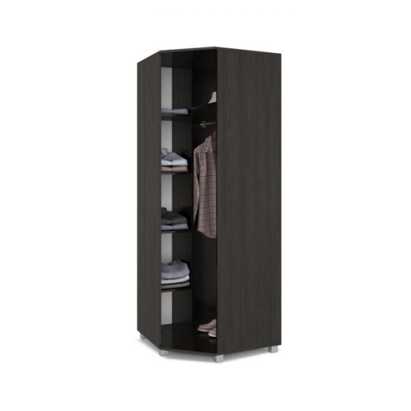 Шкаф Ева Е58 520х800х2100 угловой с зеркалом Венге/дуб млечный