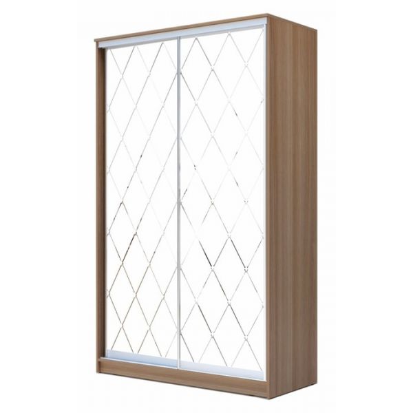 Шкаф-купе Хит-23-15-66, 1500x620x2300, Ясень шимо тёмный, Ромб большой на матовом