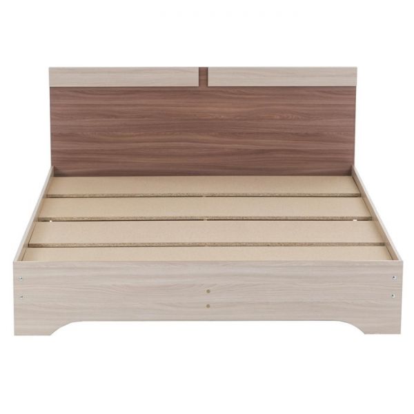 Кровать двуспальная Аура с основанием 1600х2000 ясень шимо тёмный/светлый