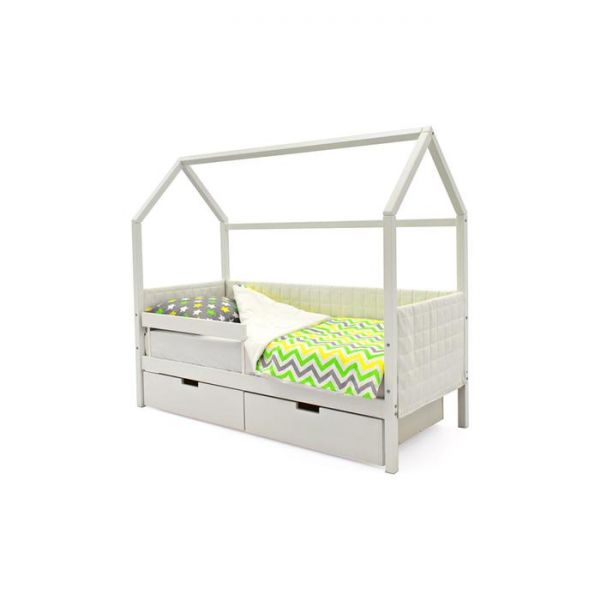 Детская кровать-домик мягкий Бельмарко  Svogen белый