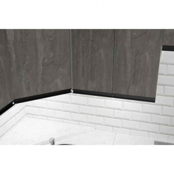 Кухонный угловой гарнитур Ноктюрн оптима 2400х1800 Бетон темный/Белый