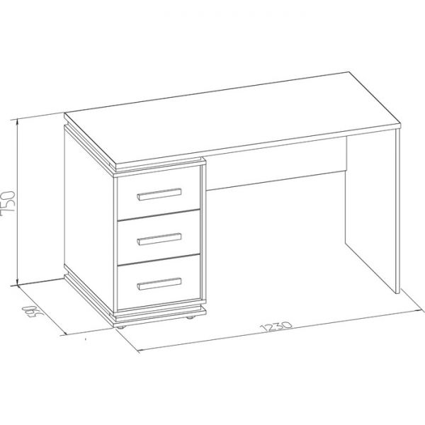 Стол письменный Nature 84, 1230 ? 590 ? 750 мм, цвет гаскон пайн / мокко