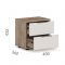 Тумба прикроватная «Джулия», 2 ящика, 450 ? 342 ? 432 мм, цвет крафт серый / белый глянец