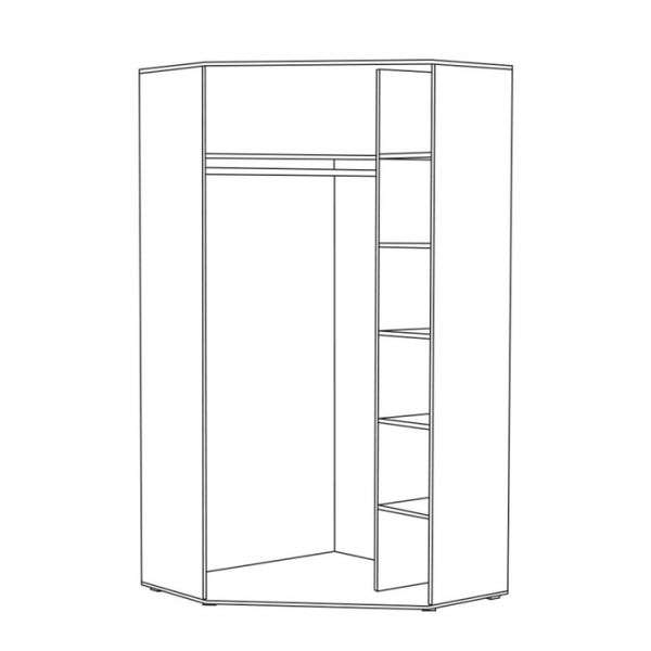 Шкаф угловой Бьянка 1792/02, 1074х1074х2166, Ясень анкор светлый