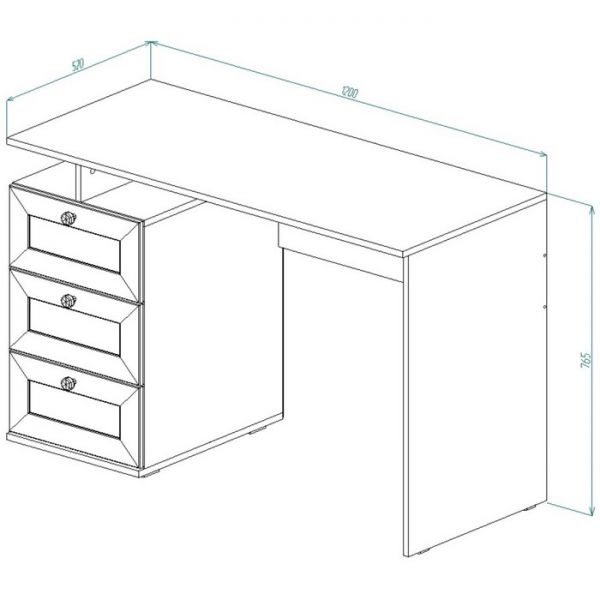 Стол письменный СП-7 РИВЬЕРА 765х1200х520 Ясень Шимо Светлый