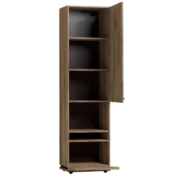 Шкаф Nature 1, 560 ? 416 ? 2116 мм, цвет гаскон пайн / чёрный