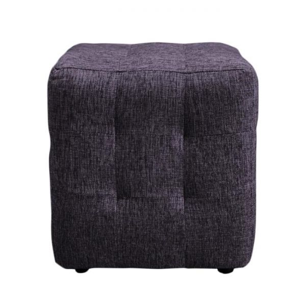 Пуф ткань рогожка баклажан