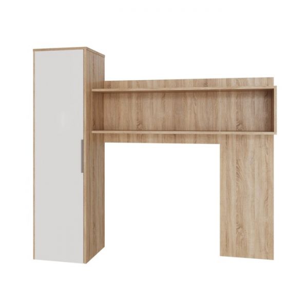 Надстройка для ТВ тумбы  Нордик, 1571х357х1408, Дуб сонома светлый/Белая Аляска