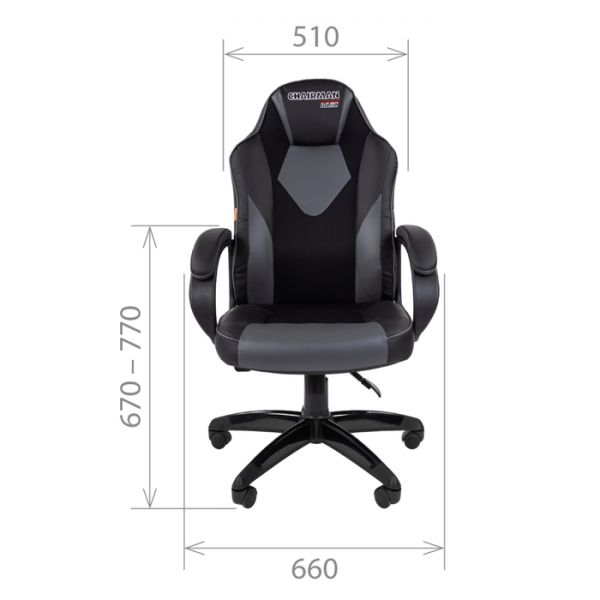 Кресло игровое "Chairman game 17", черный/красный