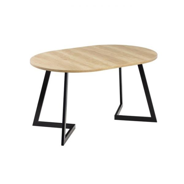 Стол РИМ D-1050/1500 Дуб Небраска/Опора РИМ Гаспар-К, черный матовый