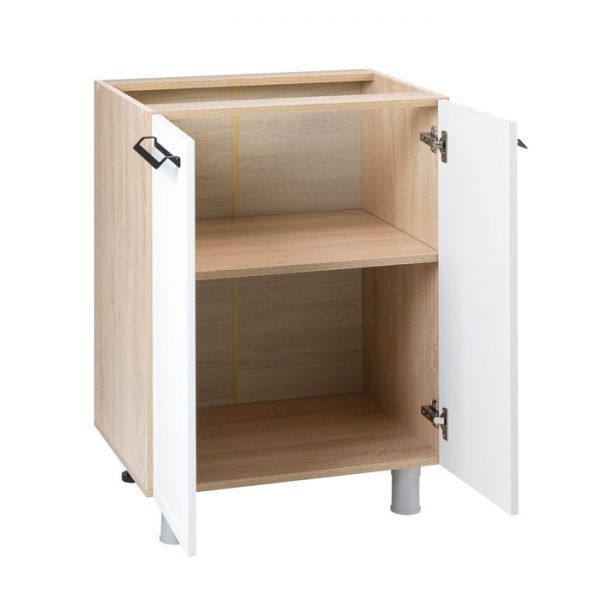 Шкаф наполный 2-х ств. Квадро 600х470х826 Дуб сонома/Нубук Милк