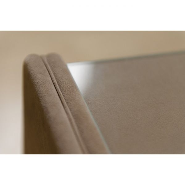 Тумба широкая «Алеро», 1 ящик, прозрачное стекло, велюр velutto 11, цвет розовый