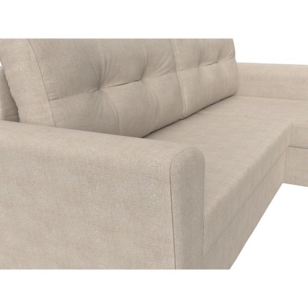 Угловой диван «Амстердам лайт», еврокнижка, правый угол, рогожка, цвет бежевый