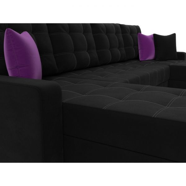 П-образный диван «Ливерпуль», механизм дельфин, микровельвет, цвет бежевый