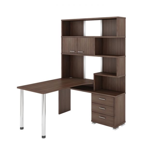 Стол СР-420/130, угол правый, 1300 ? 1300 ? 1990 мм, цвет белый жемчуг