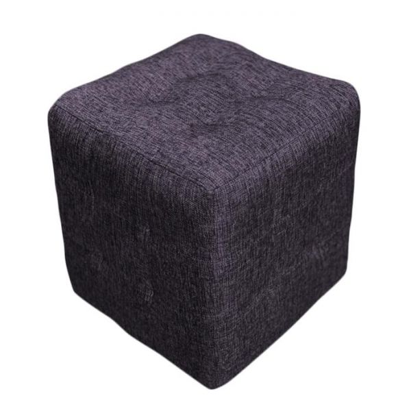 Пуф ткань рогожка баклажан