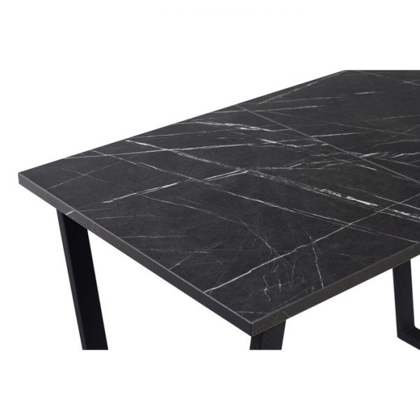 Стол АТЛАНТ-02  1200/1700х800х760 Камень Черный/Опора Атлант чёрная матовая