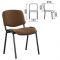 Стул для посетителей BRABIX "Iso CF-005", черный каркас, ткань коричневая, 531973