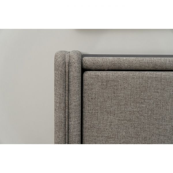 Тумба узкая «Алеро», 3 ящика, прозрачное стекло, рогожка bravo 25, цвет серый