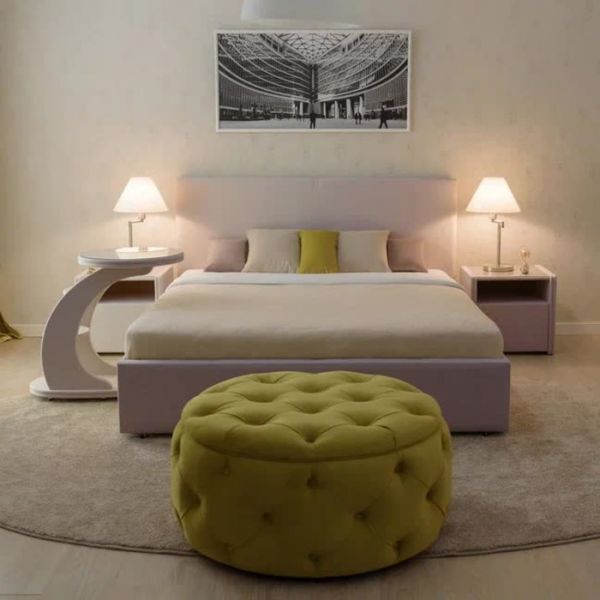 Кровать «Атриум» с ПМ, 1400 ? 2000 мм, 1 ящик, велюр, цвет velutto 10