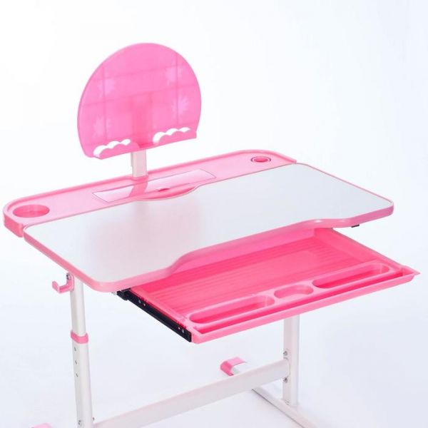 Растущая парта со стулом S01, розовая, ростовая группа №3-4