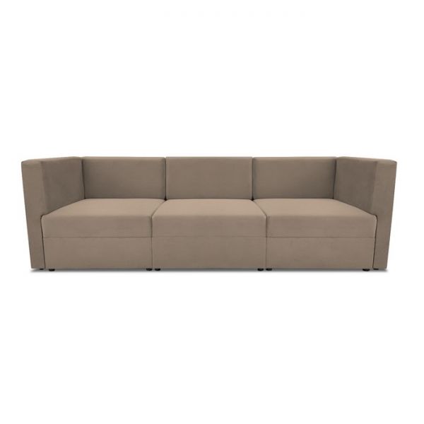 Диван модульный прямой «Бергамо», три секции, велюр, цвет dream yellow