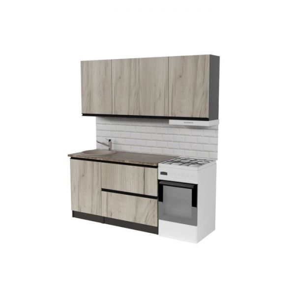 Кухонный гарнитур Равенна макси 1800х600 Венге/Алмабра темная/Дуб браун