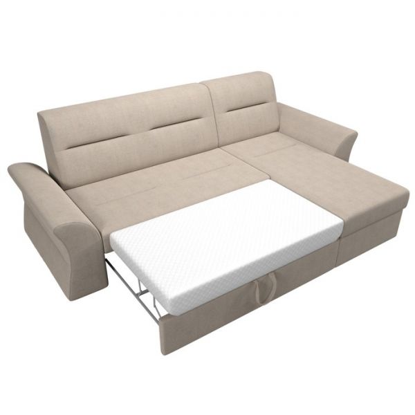 Угловой диван «Клайд», механизм дельфин, рогожка, цвет бежевый