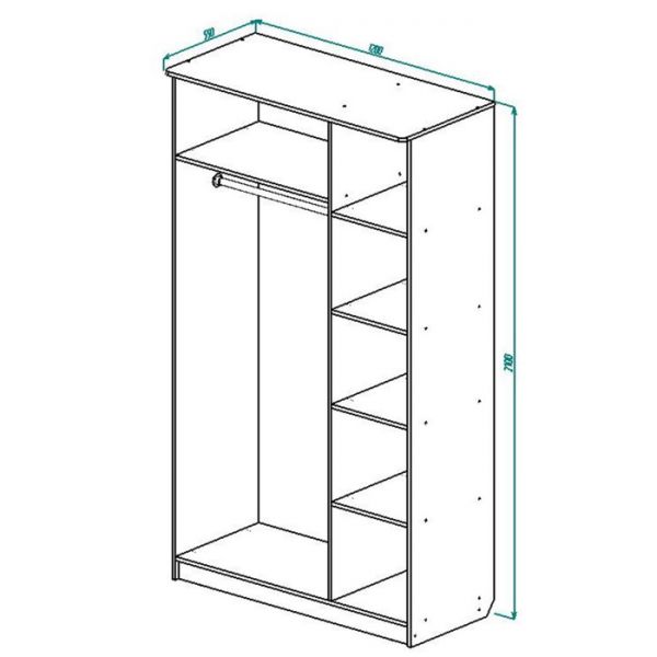 Шкаф 3-х створчатый  ШР-3 2100х1200х550 Ясень Шимо Светлый/Темный