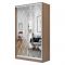 Шкаф-купе Хит-23-17-66, 1680x620x2300, Ясень шимо тёмный, Ромб большой на зеркале