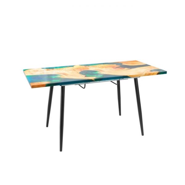 Обеденный стол «Конус 2», 1100(1500) ? 700 ? 750 мм, опора чёрная, цвет река