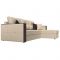 Угловой диван «Валенсия», механизм дельфин, экокожа, цвет бежевый