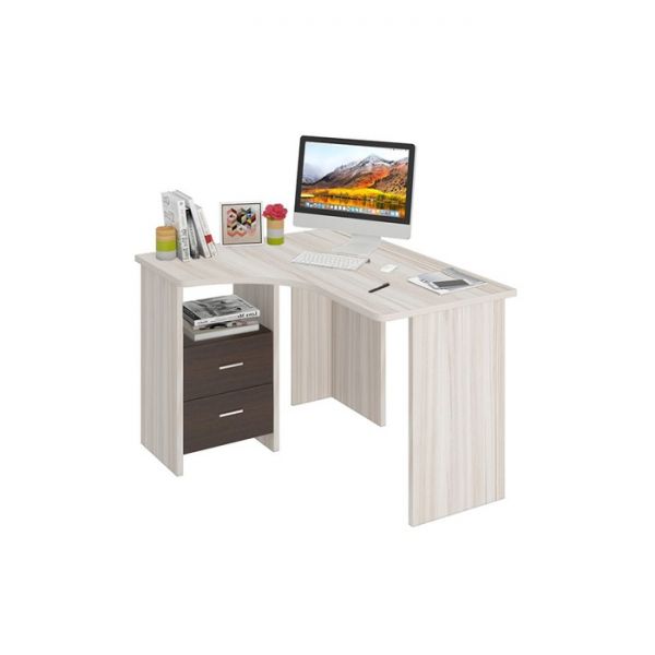 Угловой стол, 1000 ? 1200 ? 770 мм, левый угол, цвет карамель