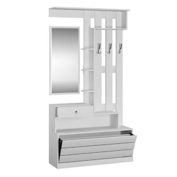 Прихожая Ямайка центральная секция 1100x350x2100 Белая