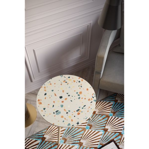 Стол журнальный «Палладио», 450 ? 450 ? 450 мм, цвет терраццо белый