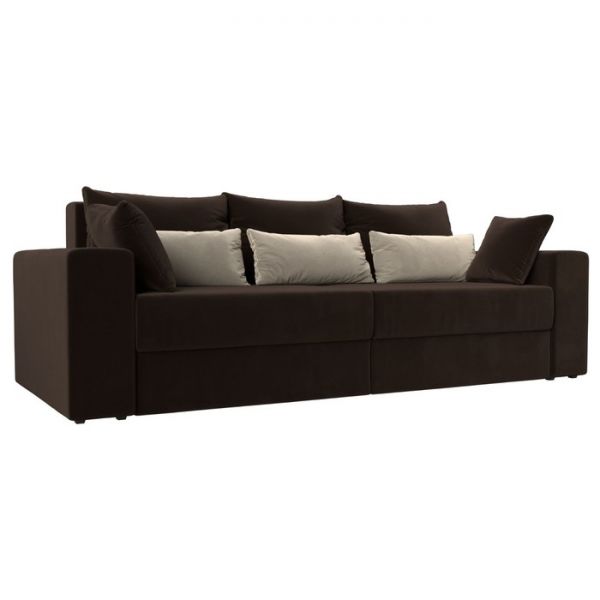 Диван прямой «Мэдисон», механизм еврокнижка, микровельвет, цвет коричневый