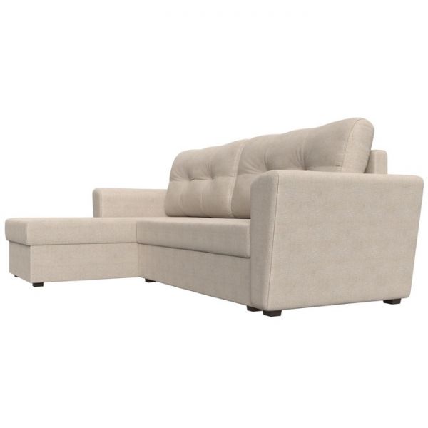 Угловой диван «Амстердам лайт», еврокнижка, правый угол, рогожка, цвет бежевый