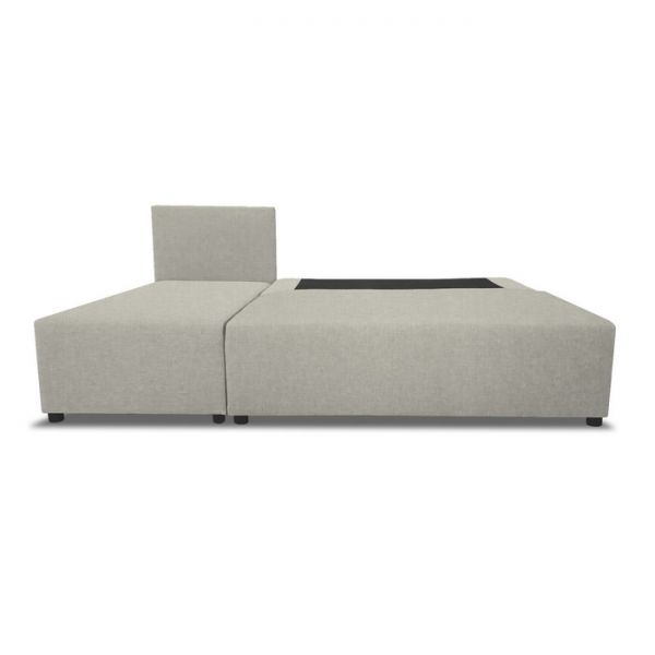 Угловой диван «Алиса», бельевой ящик, еврокнижка, рогожка, цвет savana grey / savana milk