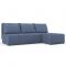 Угловой диван «Алиса», бельевой ящик, еврокнижка, ткань велюр, цвет shaggy azure