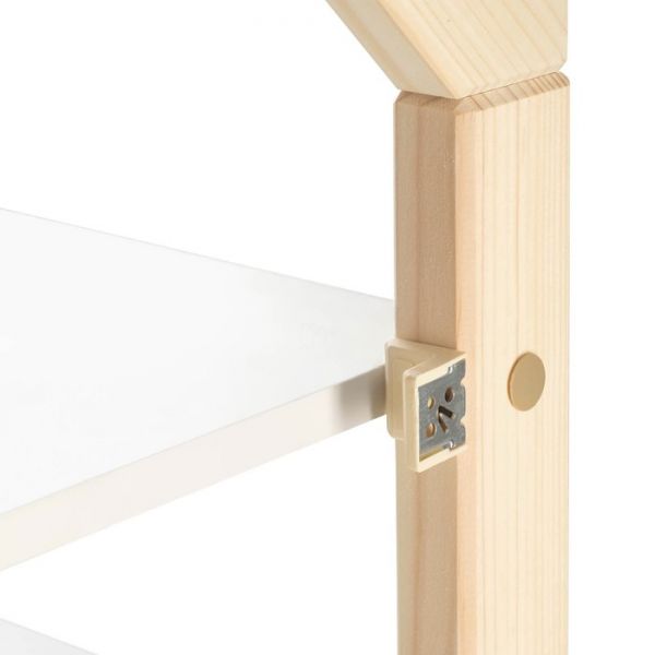 Стеллаж «Хиттэ», 5 полок, 700 ? 400 ? 1850, массив сосны, белый