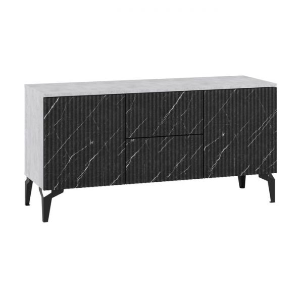 Тумба под ТВ Дольче-Вита, 1200х600х400, Блэкбери МДФ/ Цемент ЛДСП