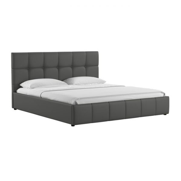 Кровать Хлоя, 1800х2000, ортопедическое осн+ПМ, Пегасо лайт грей/Серый