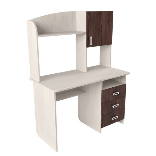 Стол компьютерный Альянс 5, 1200х600х1580, Ясень шимо светлый/Темный